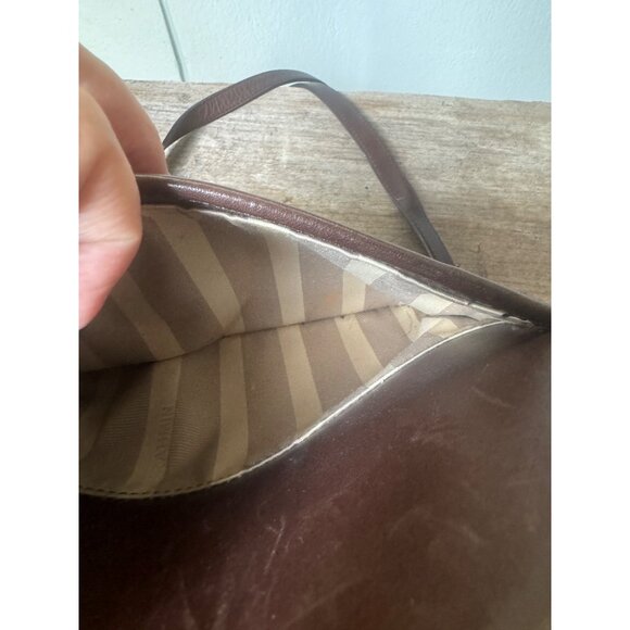 Brahmin Mini Duxbury Brown Balsa Wood grain bag - Picture 4 of 7